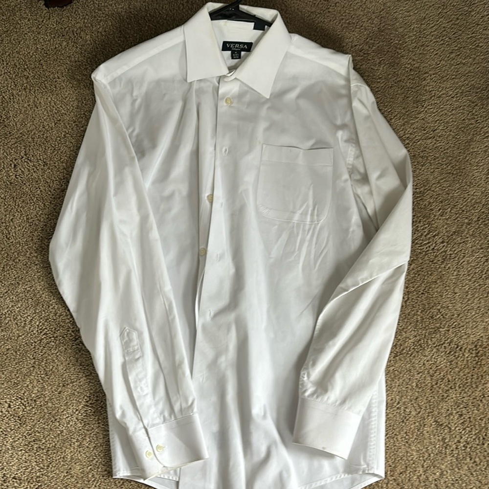 Verse men’s collared dress shirt in white